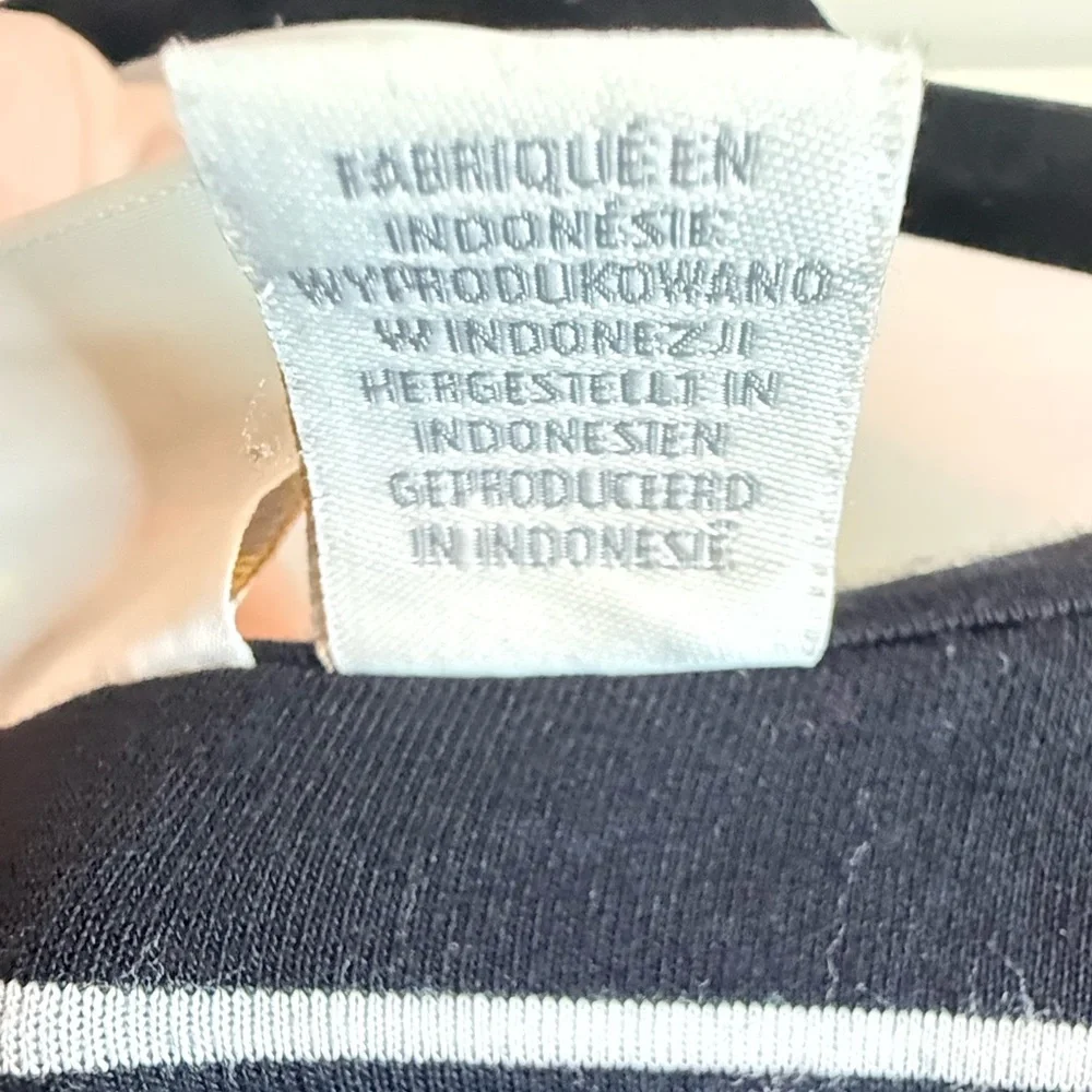 C&C California Womens  Black White Striped Maxi Dress Sleeveless Keyhole Back L - Picture 11 of 12